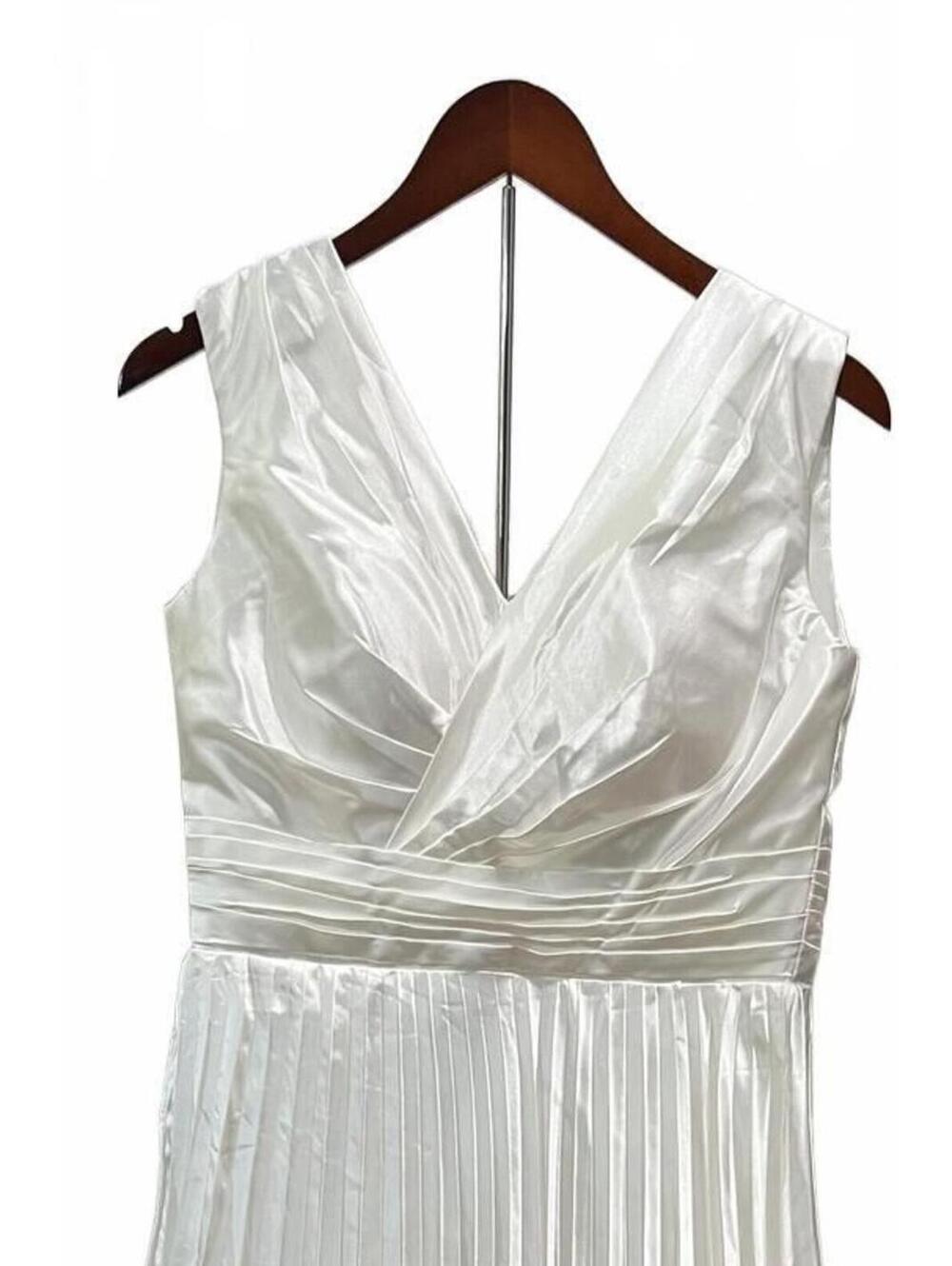 Women's Satin Dress, White Size 6